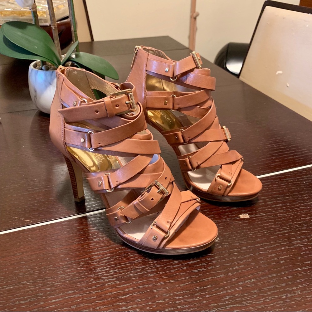 Michael Kors tan strappy heels size 38